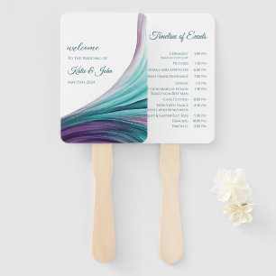 Hochzeitsprogramm - Modernes Lila und Aquamarines Fächer