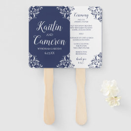 Hochzeitsprogramm | Nadine (Navy Blue) 4x6 Fächer