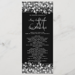 Hochzeitsprogramm Party Glitzern Silver Einladung