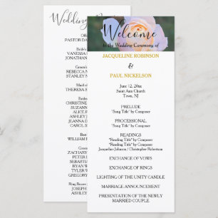 Hochzeitsprogramm Pastel Pink Roses Gold NAMES Programm