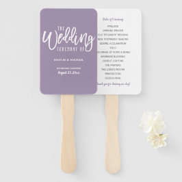 Hochzeitsprogramm | Pinselschrift (Lavendel) Fächer