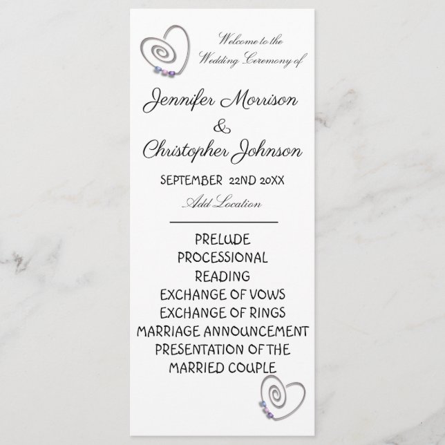 Hochzeitsprogramm Programm (Vorderseite)