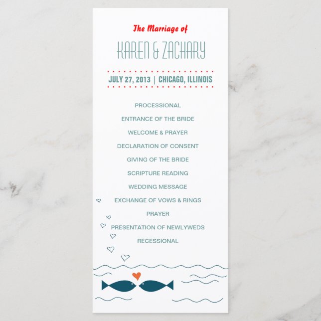 Hochzeitsprogramm Programm (Vorderseite)