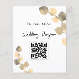 Hochzeitsprogramm QR-Code goldene Eukalyptus