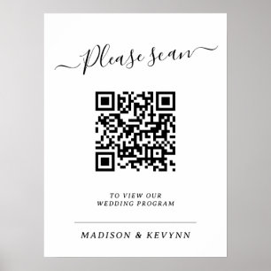 Hochzeitsprogramm QR Code Poster