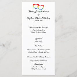 Hochzeitsprogramm "Rainbow Double Hearts" Programm