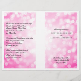 Hochzeitsprogramm Rosa Glitzer Lights