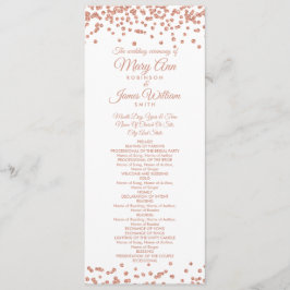 Hochzeitsprogramm Rose Gold Glitzer Confetti White Programm