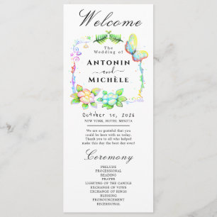 Hochzeitsprogramm Rustic Earth Florals Programm