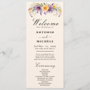 Hochzeitsprogramm Rustic Earth Florals Programm