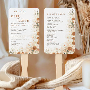Hochzeitsprogramm Rustikale Blumenzeremonie Hand Fächer