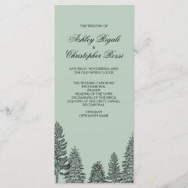 Hochzeitsprogramm, rustikaler Pinienbaum - Grün Programm