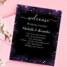 Hochzeitsprogramm Schwarzer lila Empfang