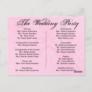Hochzeitsprogramm, Seite 1 von 2. Postkarte