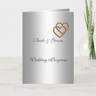 Hochzeitsprogramm Silber zwei Herzen Programm