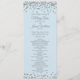 Hochzeitsprogramm Silver Glitzer Confetti Ice Blue Programm