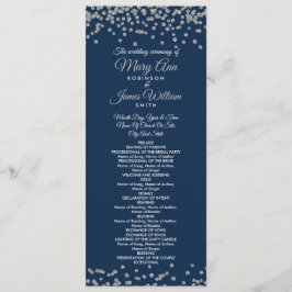 Hochzeitsprogramm Silver Imitats Glitzer Confetti  Programm