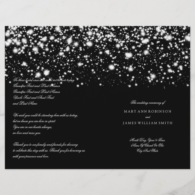 Hochzeitsprogramm Silver Midnight Glam (Vorderseite)