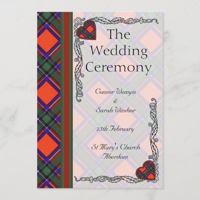 Hochzeitsprogramm - Sinclair Scottish Tartan Programm (Vorderseite)