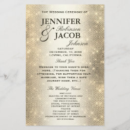 Hochzeitsprogramm | Soft Gold Glitzer Look