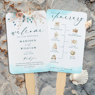 Hochzeitsprogramm Strand Ziel Fächer