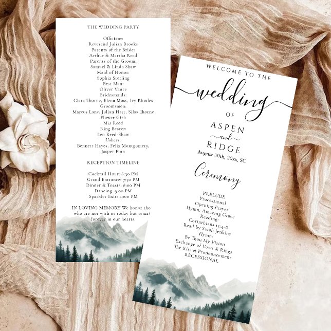 Hochzeitsprogramm Verdant Peaks Mountain Programm (Von Creator hochgeladen)