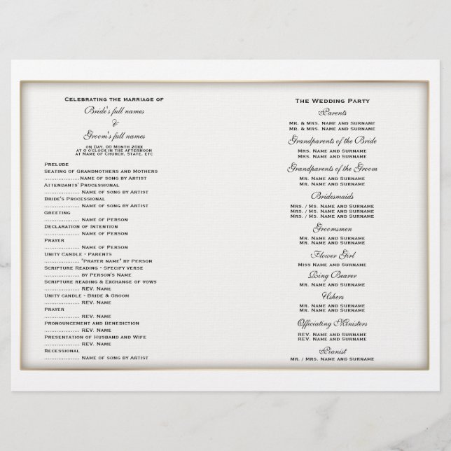 Hochzeitsprogramm (vier) (Vorderseite)