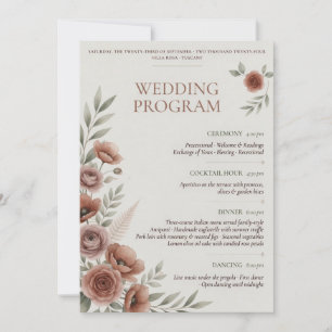 Hochzeitsprogramm Vorlage Elegante Florale Hochz