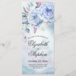 Hochzeitsprogramm Wasserfarbe Bohemische Blumenfed Programm