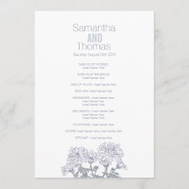 Hochzeitsprogramm Weißer Grau Chrysanthemum Programm