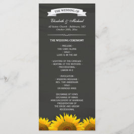 Hochzeitsprogramme Elegante Sonnenblumen Chalkboar Programm