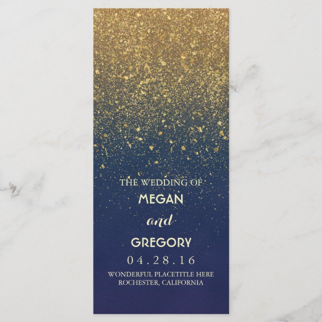 Hochzeitsprogramme für Marinesoldaten und Gold Gli Programm (Vorderseite)