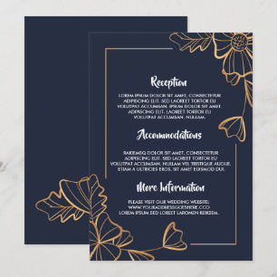 Hochzeitsprogramme für Navy und Golden Blues Einladung