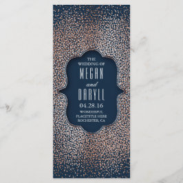 Hochzeitsprogramme für Navy und Rose Gold Glitzer Programm