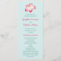 Hochzeitsprogramme für tropische Blume Plumeria