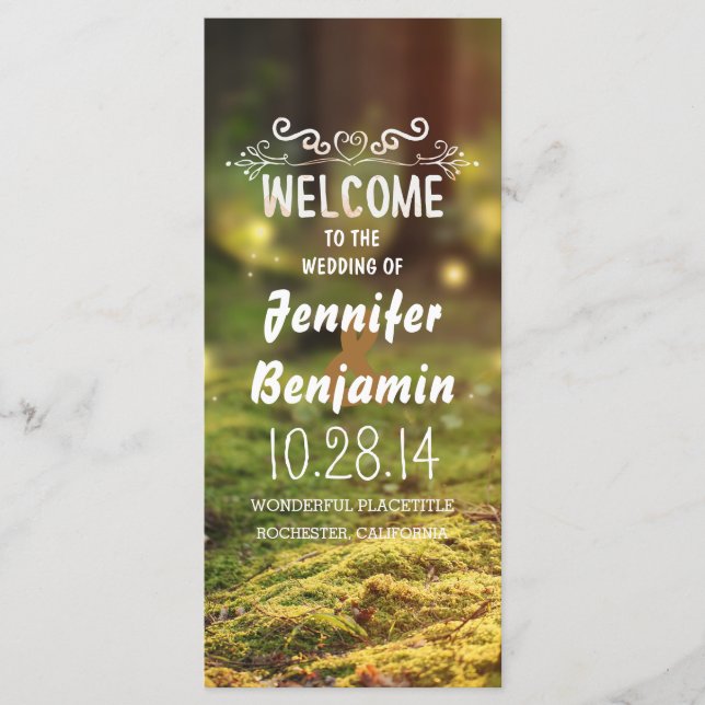 Hochzeitsprogramme für verzauberte Waldfeelen Programm (Vorderseite)