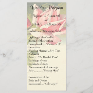 Hochzeitsprogramme für Vintage Rose Programm