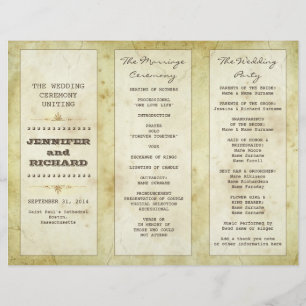 Hochzeitsprogramme für Vintage Typografie