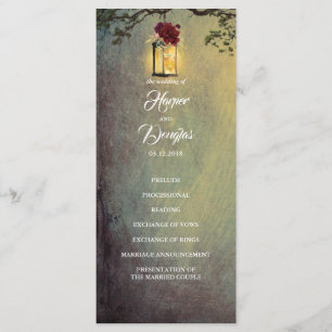 Hochzeitsprogramme mit roter Blumenlaterne Programm