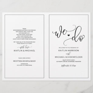Hochzeitsprogramme Moderne Bounce Kalligraphie Bla