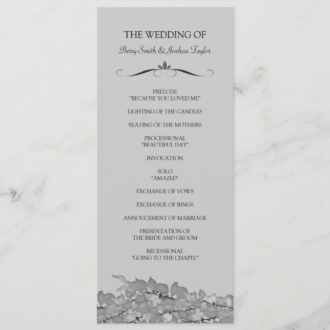 Hochzeitsprogramme Programm (Vorderseite)