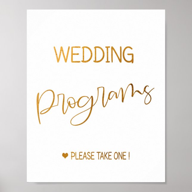 Hochzeitsprogramme signieren 8x10 Poster (Vorne)