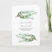 Hochzeitsprogramme Wasserfarbenrosemary geklappt