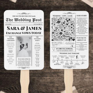 Hochzeitsprogramme Zeitung mit Timeline, Hochzeit Fächer