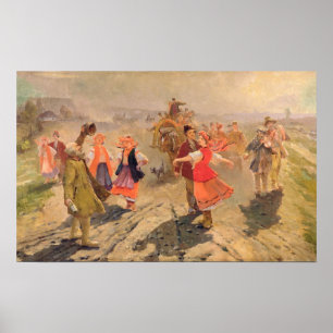 Hochzeitsprozession in der Orel-Region Poster