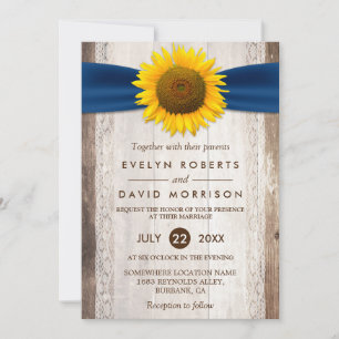 Hochzeitspur Rustikales Stallholz Sonnenblume Band Einladung