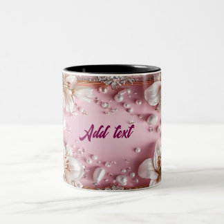 Hochzeitsrahmen für weiße Lilien Zweifarbige Tasse