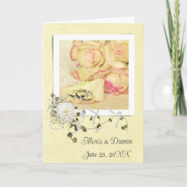 Hochzeitsraten auf Rose Petal mit Namen Karte