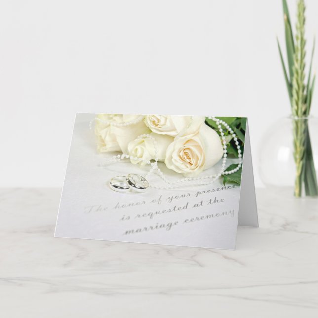 Hochzeitsraten und Rose zur Einladung (Vorderseite)