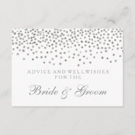 Hochzeitsratenkarte Elegantes Silver Confetti Hinweiskarte